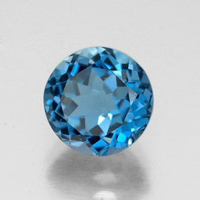 2.62캐럿 천연 런던 블루 토파즈, 라운드 컷, 8.13 mm, VVS