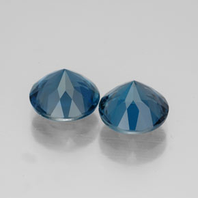 캐럿 천연 런던 블루 토파즈 보석, 라운드 컷, 7.87 mm, VVS
