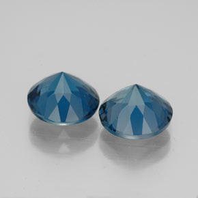 캐럿 천연 런던 블루 토파즈 보석, 라운드 컷, 8.18 mm, VVS