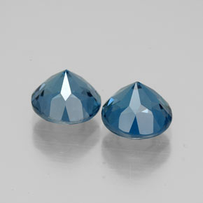 캐럿 천연 런던 블루 토파즈 보석, 라운드 컷, 6.92 mm, VVS