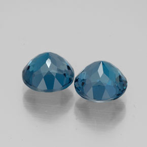 캐럿 천연 런던 블루 토파즈 보석, 라운드 컷, 7.17 mm, VVS