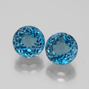 캐럿 천연 런던 블루 토파즈 보석, 라운드 컷, 7.15 mm, VVS