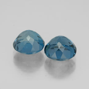 캐럿 천연 런던 블루 토파즈 보석, 라운드 컷, 7.15 mm, VVS