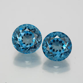캐럿 천연 런던 블루 토파즈 보석, 라운드 컷, 7.04 mm, VVS