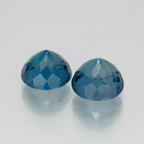 캐럿 천연 런던 블루 토파즈 보석, 라운드 컷, 7.04 mm, VVS
