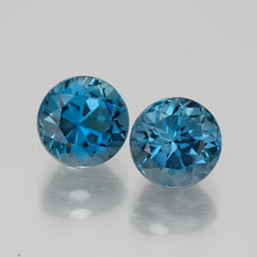 캐럿 천연 런던 블루 토파즈 보석, 라운드 컷, 7.06 mm, VVS