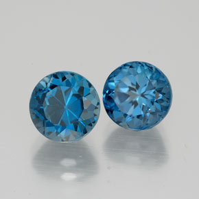 캐럿 천연 런던 블루 토파즈 보석, 라운드 컷, 7.06 mm, VVS