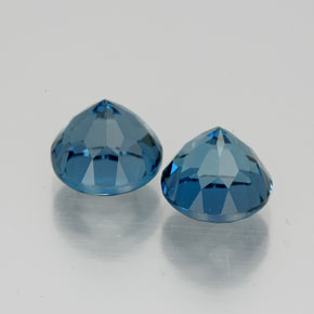 캐럿 천연 런던 블루 토파즈 보석, 라운드 컷, 7.06 mm, VVS