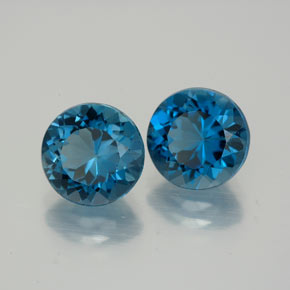 캐럿 천연 런던 블루 토파즈 보석, 라운드 컷, 8.01 mm, VVS-VS
