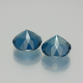 캐럿 천연 런던 블루 토파즈 보석, 라운드 컷, 8.01 mm, VVS-VS