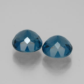 캐럿 천연 런던 블루 토파즈 보석, 라운드 컷, 7.18 mm, VVS
