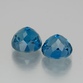 캐럿 천연 런던 블루 토파즈 보석, 라운드 컷, 7.18 mm, VVS