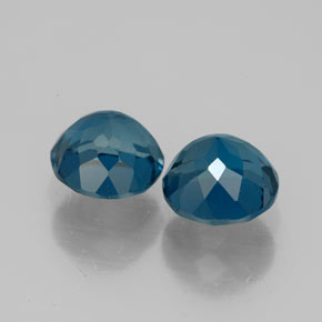 캐럿 천연 런던 블루 토파즈 보석, 라운드 컷, 7.04 mm, VVS
