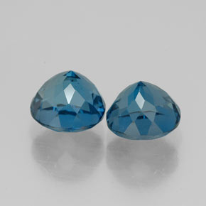 캐럿 천연 런던 블루 토파즈 보석, 라운드 컷, 7.17 mm, VVS