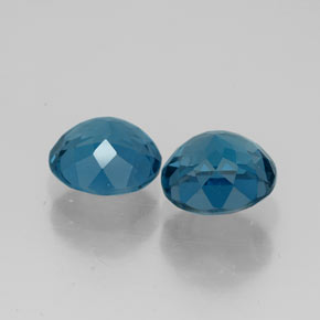 캐럿 천연 런던 블루 토파즈 보석, 라운드 컷, 7.14 mm, VVS