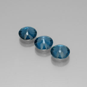캐럿 천연 런던 블루 토파즈 보석, 라운드 컷, 8.14 mm, VVS