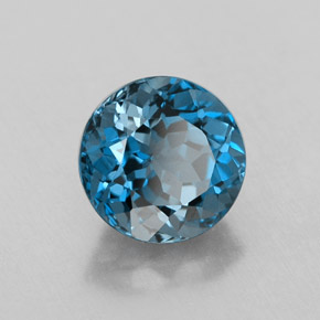 2.60캐럿 천연 런던 블루 토파즈, 라운드 컷, 8.00 mm, VVS-VS