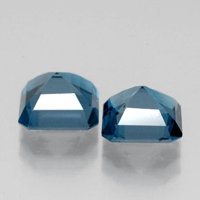 캐럿 천연 런던 블루 토파즈 보석, 에메랄드 컷, 7.2×7.1 mm, VVS-VS