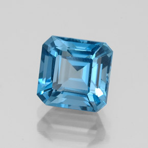 2.41캐럿 천연 런던 블루 토파즈, 에메랄드 컷, 7.1×7 mm, VVS