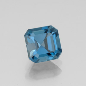 1.30캐럿 천연 런던 블루 토파즈, 에메랄드 컷, 6×6 mm, VVS-VS
