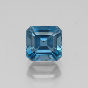 1.44캐럿 천연 런던 블루 토파즈, 에메랄드 컷, 6×5.9 mm, VVS-VS