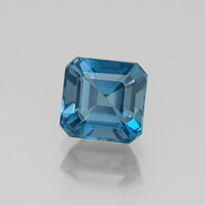 1.44캐럿 천연 런던 블루 토파즈, 에메랄드 컷, 6×5.9 mm, VVS-VS