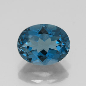 2.61캐럿 천연 런던 블루 토파즈, 타원형 컷, 9.2×7.1 mm, VVS-VS