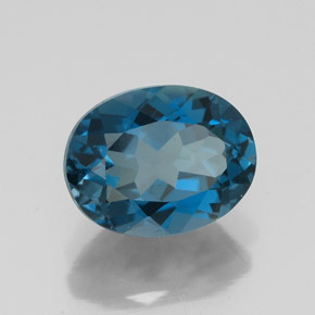 2.61캐럿 천연 런던 블루 토파즈, 타원형 컷, 9.2×7.1 mm, VVS-VS