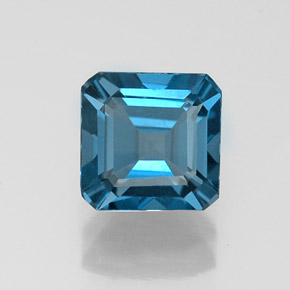 1.30캐럿 천연 런던 블루 토파즈, 에메랄드 컷, 6.1×6 mm, VVS-VS