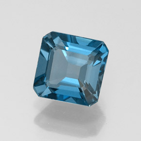 1.30캐럿 천연 런던 블루 토파즈, 에메랄드 컷, 6.1×6 mm, VVS-VS