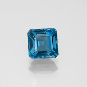 1.37캐럿 천연 런던 블루 토파즈, 에메랄드 컷, 6×6 mm, VVS-VS