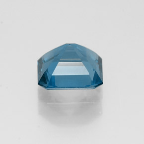 1.23캐럿 천연 런던 블루 토파즈, 에메랄드 컷, 6.3×6.2 mm, VS