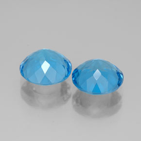 캐럿 천연 스위스 블루 토파즈 보석, 라운드 컷, 8.25 mm, VVS-VS
