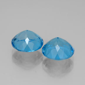 캐럿 천연 스위스 블루 토파즈 보석, 라운드 컷, 8.16 mm, VVS