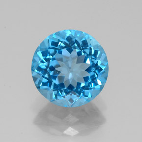 2.24캐럿 천연 스위스 블루 토파즈, 라운드 컷, 7.98 mm, VVS