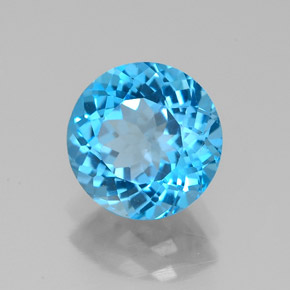 2.24캐럿 천연 스위스 블루 토파즈, 라운드 컷, 7.98 mm, VVS