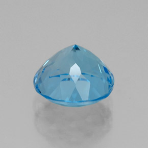 2.59캐럿 천연 스위스 블루 토파즈, 라운드 컷, 8.04 mm, VVS