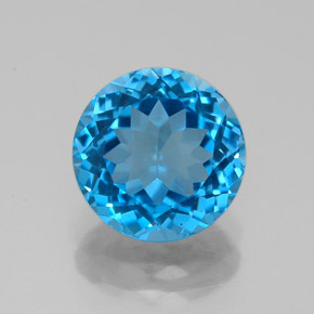 2.69캐럿 천연 스위스 블루 토파즈, 라운드 컷, 8.29 mm, VVS