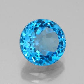 2.69캐럿 천연 스위스 블루 토파즈, 라운드 컷, 8.29 mm, VVS