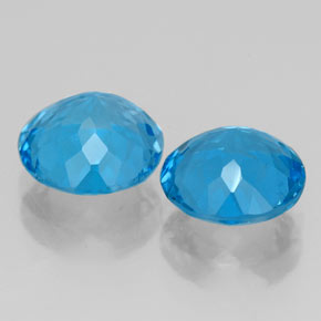 캐럿 천연 스위스 블루 토파즈 보석, 라운드 컷, 8.17 mm, VVS