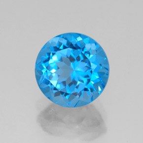 2.80캐럿 천연 스위스 블루 토파즈, 라운드 컷, 8.20 mm, VVS