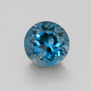 1.98캐럿 천연 런던 블루 토파즈, 라운드 컷, 7.25 mm, VVS