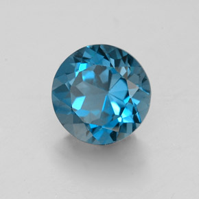 1.98캐럿 천연 런던 블루 토파즈, 라운드 컷, 7.25 mm, VVS