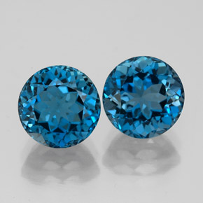 캐럿 천연 런던 블루 토파즈 보석, 라운드 컷, 7.99 mm, VVS-VS