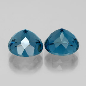 캐럿 천연 런던 블루 토파즈 보석, 라운드 컷, 7.99 mm, VVS-VS
