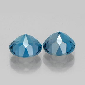 캐럿 천연 런던 블루 토파즈 보석, 라운드 컷, 7.26 mm, VVS