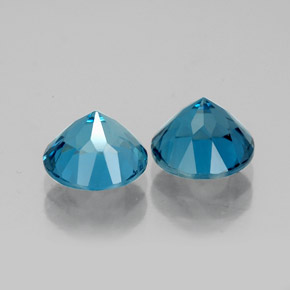 캐럿 천연 런던 블루 토파즈 보석, 라운드 컷, 7.13 mm, VVS-VS