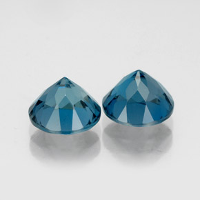 캐럿 천연 런던 블루 토파즈 보석, 라운드 컷, 7.19 mm, VVS-VS