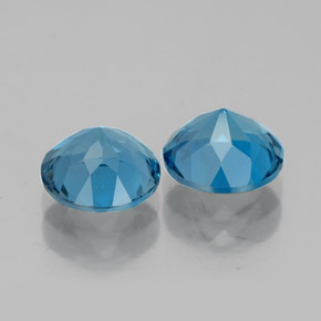 캐럿 천연 런던 블루 토파즈 보석, 라운드 컷, 7.19 mm, VVS-VS