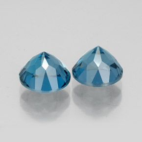 캐럿 천연 런던 블루 토파즈 보석, 라운드 컷, 7.27 mm, VVS